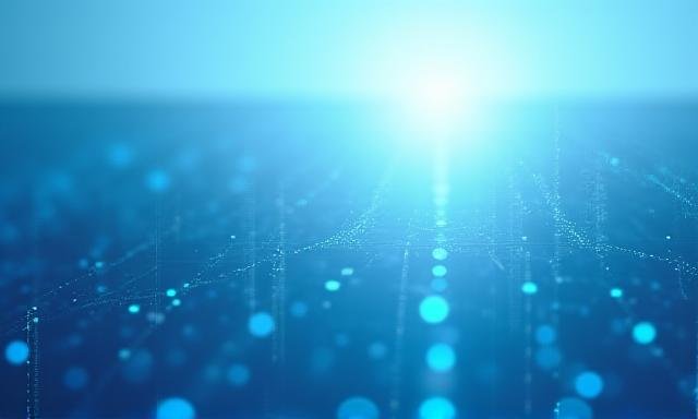 Abstract representation of data safety and clear blue horizons